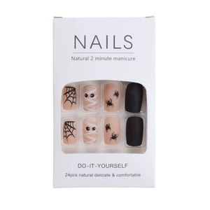 <span class=keywords><strong>Uñas</strong></span> Postizas <span class=keywords><strong>de</strong></span> <span class=keywords><strong>Halloween</strong></span> con Diseño <span class=keywords><strong>de</strong></span> Dibujos Animados, Cuadradas, Acrílicas Mate, Lindas, con Diseño <span class=keywords><strong>de</strong></span> Telaraña <span class=keywords><strong>de</strong></span> Momia, Negras, Cobertura Total, 24 Piezas con Pegamento - Product Image 3