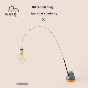 Das Neue Luxuriöse Cartoon-<span class=keywords><strong>Totoro</strong></span> 360-Grad-Rotation Katzenangel mit Kleinen Fischen, Stirnband und Glocke - Umweltfreundliches Katzenspielzeug - Product Image 1