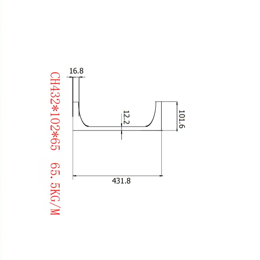 Channel CH432x102x65 Size 431.8*101.6*12.2*16.8 Standard EN10279 S355JR and Q355B quantity change