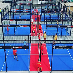 Kit complet <span class=keywords><strong>de</strong></span> terrain <span class=keywords><strong>de</strong></span> padbol hybride SSTD Factory, combinant un mini terrain <span class=keywords><strong>de</strong></span> football, une cage multisports intérieure/extérieure avec gazon coloré - Product Image 6
