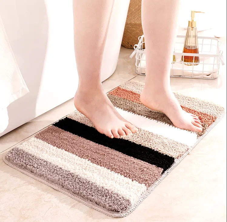 Wholesale New Fashion Simple Nordic Home Flocking Carpet Floor Mat Sets Door Bedroom Bathroom Absorbent Non-slip Floor Mats