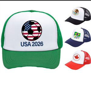 Özel Futbol Şoför Şapkası Kırmızı Yeşil Beyaz Ulusal Bayrak Rengi Tarzı Fileli Beyzbol Şapkası Fan Edition 26 - Product Image 1