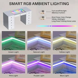 <span class=keywords><strong>Tocador</strong></span> Antiguo Grande e Inteligente para Dormitorio, Color <span class=keywords><strong>Blanco</strong></span>, <span class=keywords><strong>sin</strong></span> <span class=keywords><strong>Espejo</strong></span>, <span class=keywords><strong>Tocador</strong></span> de Madera con Tapa de Cristal y Luz Interior para Dormitorio - Product Image 3