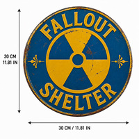 Plaque Métallique Vintage Fallout Shelter, Décoration Murale Rustique Rétro pour Garage, Bunker, Man Cave