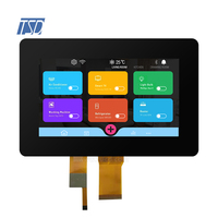 Pantalla LCD legible con luz solar de 7 pulgadas, resolución de 1024x600, IPS LVDS, interfaz USB I2C con panel táctil capacitivo