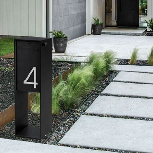 Buzón de Correos Independiente Impermeable de Acero Corten, Buzón para Paquetes y Periódicos, Buzón Grande con Capacidad Personalizable - Product Image 5