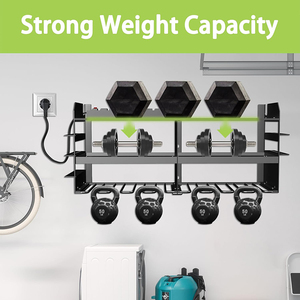 JH-Mech Werkzeug regal mit 8 Bohr schlitzen Utility Storage Rack Weit verbreiteter Hochleistungs-Metallwerkzeug-Organizer mit Ladestation - Product Image 4