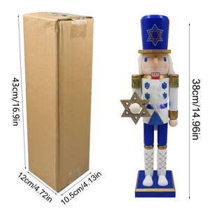 Les décorations en bois de pin sont emballées séparément dans une boîte pratique. Articles de Noël bleus, <span class=keywords><strong>Casse</strong></span>-<span class=keywords><strong>Noisette</strong></span> - Product Image 2