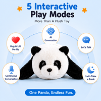 Peluche IA, PaPa Panda avec yeux qui clignent et sons interactifs, renforce les liens émotionnels et les compétences sociales à travers le jeu, OEM/ODM