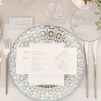 Nouvelles Assiettes de Présentation et Plats en Verre Argenté Gravé Style Européen Écologiques et Créatifs de 13 Pouces pour Mariages 2025