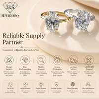 Bague en argent sterling 925 JINSEO avec diamant simulé ovale de 6 carats, plaqué or 18 carats, pour femme, idée cadeau