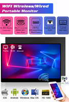 SIBOLAN 15.6 "1080 Full HD IPS Toucreen batterie intégrée sans fil WiFi ordinateur affichage moniteur de jeu Portable
