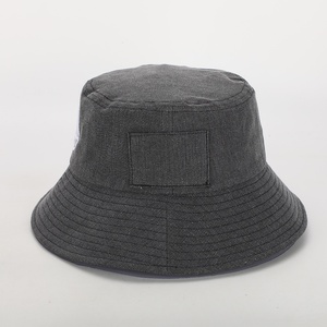 Nouveau Style personnalisé hommes femmes extérieur broderie Logo gris chiné <span class=keywords><strong>coton</strong></span> seau casquette <span class=keywords><strong>été</strong></span> pêcheur Gorras soleil seau chapeau - Product Image 3