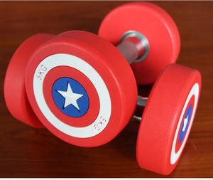 Haltère rond en <span class=keywords><strong>caoutchouc</strong></span> de haute qualité pour la <span class=keywords><strong>musculation</strong></span> en salle de sport, rouge, Captain America, Apu - Product Image 3