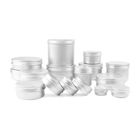 Pot cosmétique rond en aluminium argenté, emballage métallique en aluminium, boîte en fer blanc 5g 10g 15g 30g 50g 60g 100g 120g 150g 200g