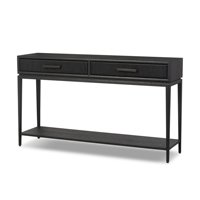 Table console de luxe en bois massif au design polyvalent et minimaliste, finition artisanale durable pour salon et foyer