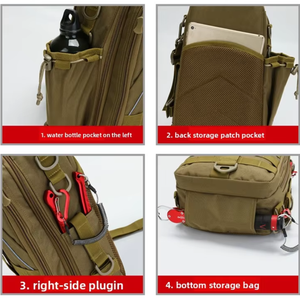 Borsa Multifunzionale per Attrezzatura da Pesca, Zaino in Nylon Idrorepellente con Tasca Porta Bottiglia d'Acqua - Product Image 6