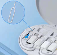 Kit d'organisation de câbles de charge rapide 60W, étui de voyage, boîte de rangement multi-chargeurs USB-C sans miroir