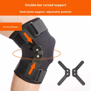 Attelle de genou <span class=keywords><strong>articulée</strong></span> réglable en néoprène avec stabilisateurs latéraux pour hommes et femmes, soutien pour les blessures du LCA et du LCM, récupération post-opératoire, attelle de compression - Product Image 2