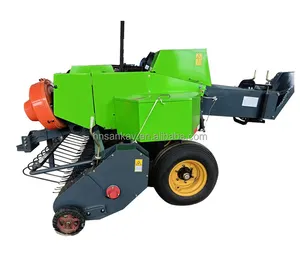 Farm gerät Traktor montierter Strohs tiel Sammeln von Heuballen pressen Heu silage Verpackungs maschine