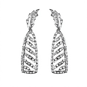 Sensational Silver <b>Chandelier</b> Earrings with Cubic Zirconia Gemstone-Luxury Women's Jewelry - Product Image 1