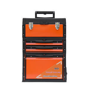 Luwei Tools Sheet Metal <b>Trolley</b> Tool Box 520x320x720mm Three Layer Rolling Storage For Workshop Use - Product Image 2