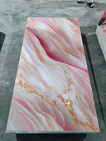 Panneaux muraux en marbre de luxe avec protection UV |   Plaques de marbre PVC style Kardashian pour les intérieurs de villas modernes