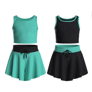 Set gonna per bambine, pantaloncini a farfalla con tasche, canotte sportive senza maniche per bambini per danza, tennis, cheerleading, corsa - Product Image 2