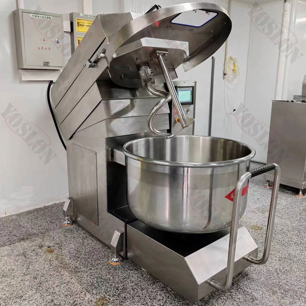 Mixer adonan Spiral mangkuk, dapat dilepas 100kg pengaduk adonan tepung roti 210 Liter mesin pencampur adonan kecepatan ganda Harga campur