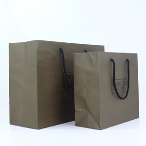 라미네이트 매트 브랜드 럭셔리 소매 목걸이 의류 부티크 포장 캐리어 강화 크래프트 블랙 종이 가방