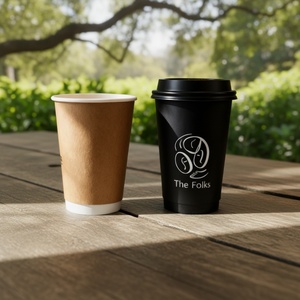 Vasos de Café Sunshine Personalizados de 12oz, 14oz y 16oz, Vasos de Doble Pared para Bebidas Calientes, Agua, Comida para Llevar con Tapas - Product Image 1