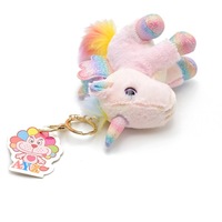 Porte-clés Licorne Ailes Arc-en-ciel en Peluche, Jouet Doux en Peluche, Petits Jouets Licorne de Dessin Animé, Poupée Cadeau, Porte-clés Cheval
