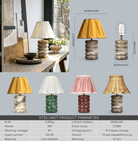 Lampe de table en marbre de luxe créative à commande tactile, moderne, rechargeable, sans fil, pour la décoration de la maison, bar, café