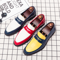 Chaussures Homme Tendance Personnalisées en Cuir PU Taille 48 – Mocassins Rouges de Soirée et Chaussures Décontractées de Marche pour Hommes