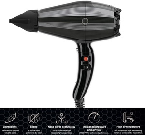Sèche-cheveux électrique professionnel en plastique à vent puissant, température constante, ionisation lumière bleue, séchage rapide, outil de soin des cheveux portable - Product Image 2