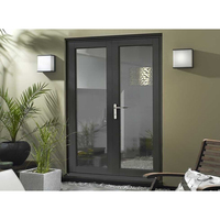 Porte d'entrée double battante en alliage d'aluminium au design moderne avec verre insonorisé pour villas