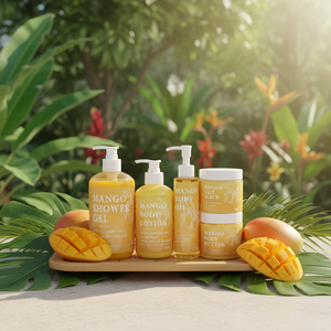 Set de Cuidado Corporal de Cinco Piezas de Marca Privada, Extracto Natural, Hidratación Profunda, Retención de Agua, Para Todo Tipo de Piel, Set de Cuidado Corporal de Mango - Product Image 1