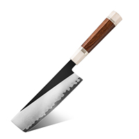 Couteau de cuisine Nakiri de 6,5 pouces, version chinoise de l'acier en poudre M390/PM204, couteaux Nakiri, manche en bois Mkuruti et imitation ivoire
