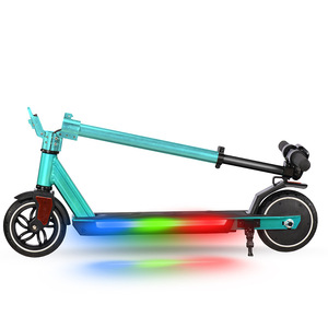 Children Electric Scooter 6.5 Inch Aluminum Alloy Foldable With Lights Blue Color For Kids - Product Image 2