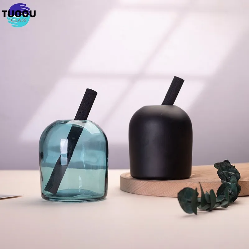 Botella de vidrio para aromaterapia, difusor de vidrio con forma de caña, decorativo, gran oferta, nuevo diseño