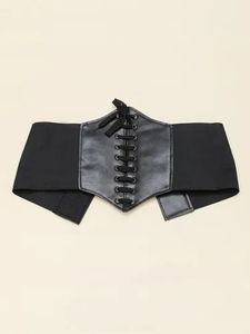Nuevo corsé, anchos cinturones negros, cinturones de cuerpo adelgazantes Punk de cuero Pu para mujer, ropa gótica, corpiño elástico debajo del busto, faja - Product Image 5