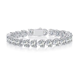Forme de coeur luxe S925 Bracelet de tennis en argent Sterling Moissanite Bracelets en diamant Bracelet Fine Jewelry Women Bracelet - Product Image 5
