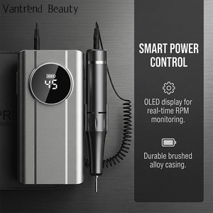 Taladro de <span class=keywords><strong>Uñas</strong></span> Vantrend 45000 RPM Inalámbrico Recargable Eléctrico con LED Ultra Silencioso de Alta Velocidad <span class=keywords><strong>para</strong></span> Uso en Salones de <span class=keywords><strong>Uñas</strong></span> en EE. UU. y la UE - Product Image 1