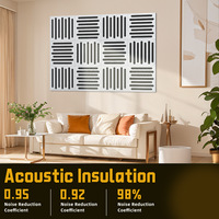 Panneau acoustique PET rainuré 3D de 29 mm, grain de bois, auto-adhésif, absorbant le son, pour la décoration de la maison, du studio et du bureau