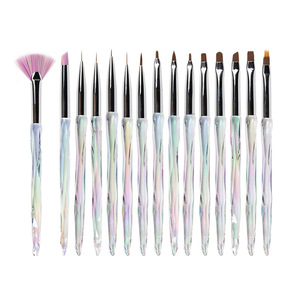 Juego de Pinceles para Decoración de Uñas con Mango Arcoíris, Diseño Clásico Premium, Tamaños Personalizados, Pinceles para Pintar Uñas de Gel Acrílico, para Manicura y Salón - Product Image 3