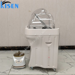 Bac à shampoing portable de luxe Kisen blanc avec réservoir d'eau, sans tuyauterie, pour salon de manucure et mobilier de coiffure - Product Image 3