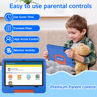 Tablet Infantil de 10 Pulgadas, Android 15 T310, Quad Core 2.0 GHz, 32GB ROM, 6000mAh, Funda Protectora de EVA, Tablet Resistente para Niños
