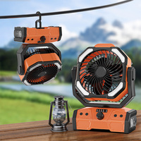 Ventilateur de Camping d'Extérieur Rechargeable 30000mAh à Refroidissement par Air, Puissant et Portable, Ventilateur de Table/Bureau USB avec Banque d'Alimentation