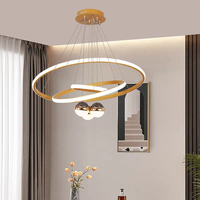 Nouveau salon nordique LED lustre moderne plafonnier pour cuisine escaliers or noir aluminium Silicone lampe suspension lumières