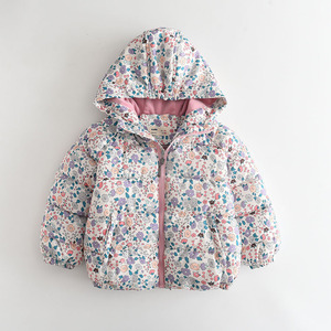 Nuova Giacca Invernale 2026 per Ragazze con Stampa Floreale Completa, Foderata in Pile, Ispessita con Cappuccio in Cotone - Product Image 6